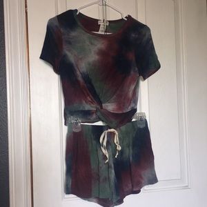 Two piece set-tie dye
